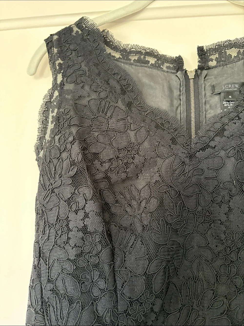 J. Crew Black Lace Sleeveless Sheath Dress